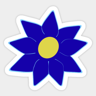 Blue clematis flower Sticker